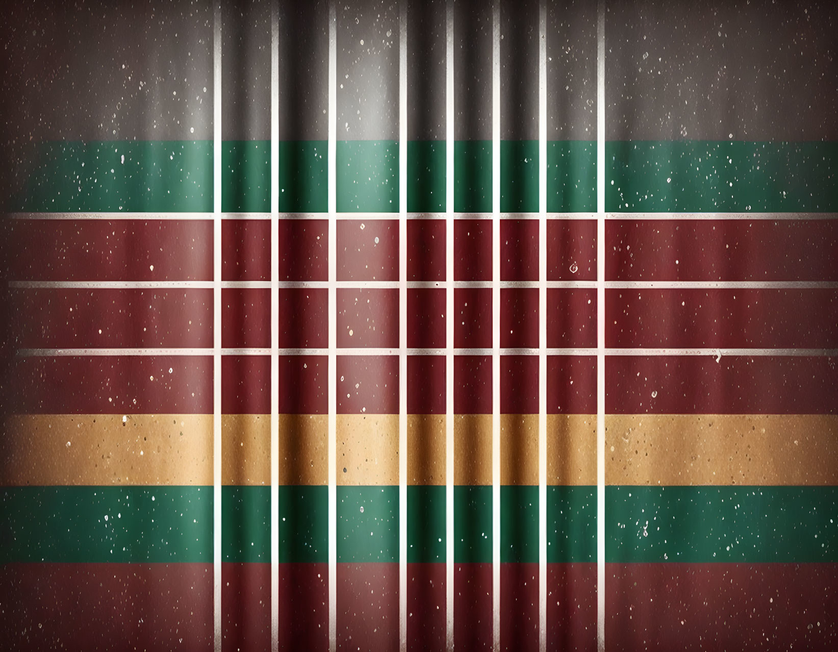 Weathered grid over grunge Italian flag in distressed style