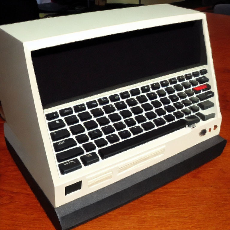 Classic Beige Vintage Personal Computer Setup on Wooden Desk