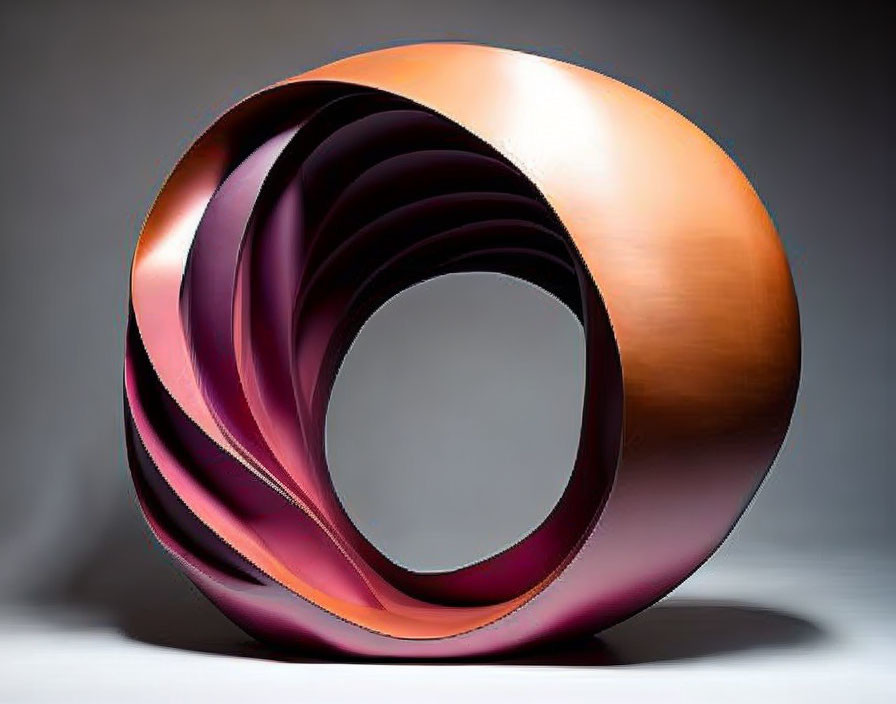 3D Möbius Strip Gradient: Orange to Dark Purple