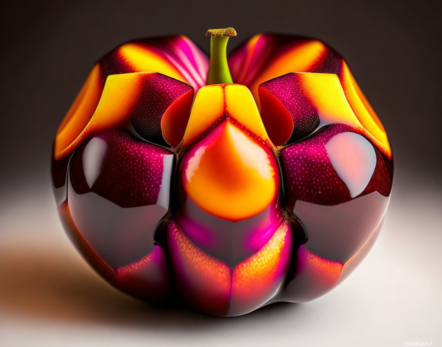 Colorful Stylized Artistic Interpretation of an Apple