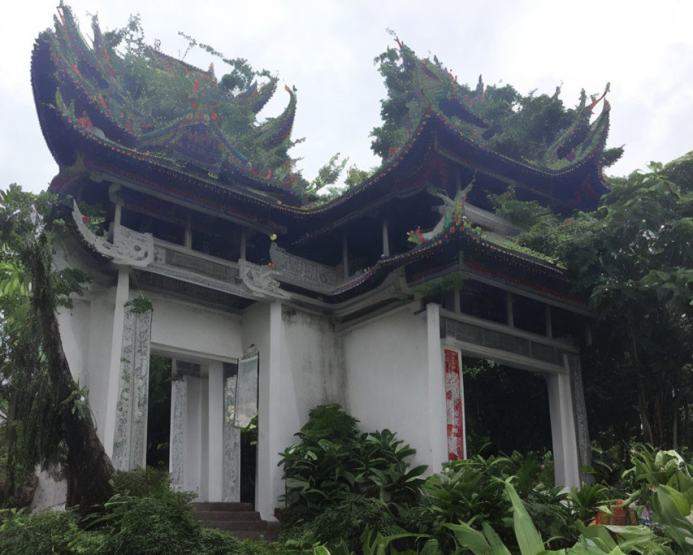 Ornate Asian-style Pavilion in Lush Green Setting