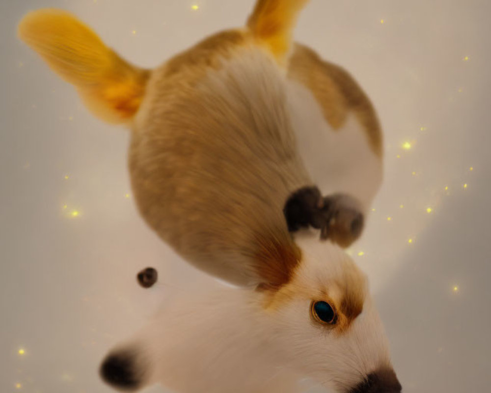 White and Brown Fur Rabbit Against Starry Background