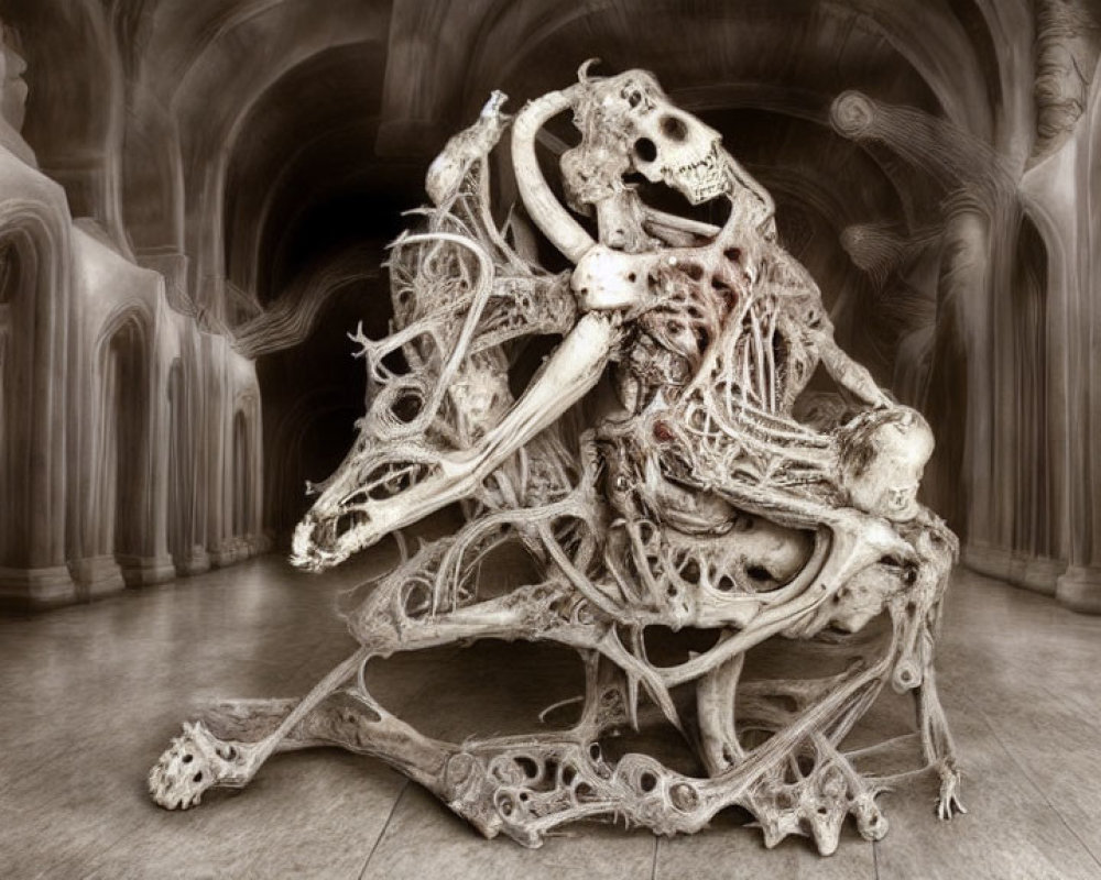 Circular Formation of Human Skeletons in Grand Hall