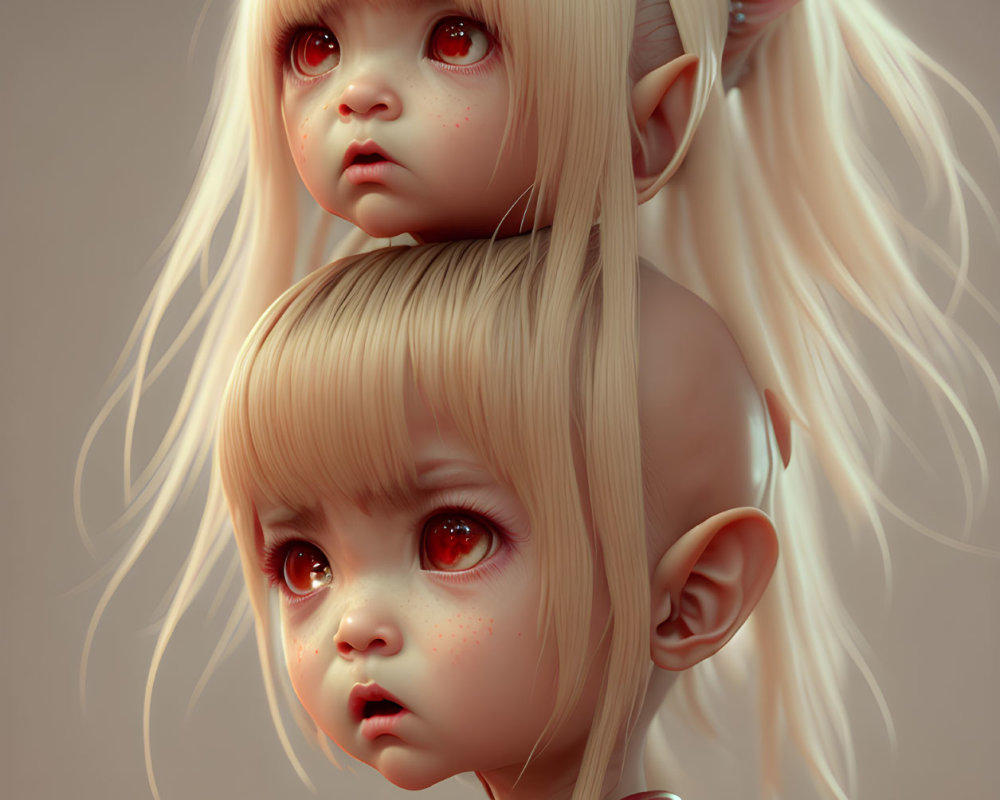 Blonde-haired elf-like characters in contemplation