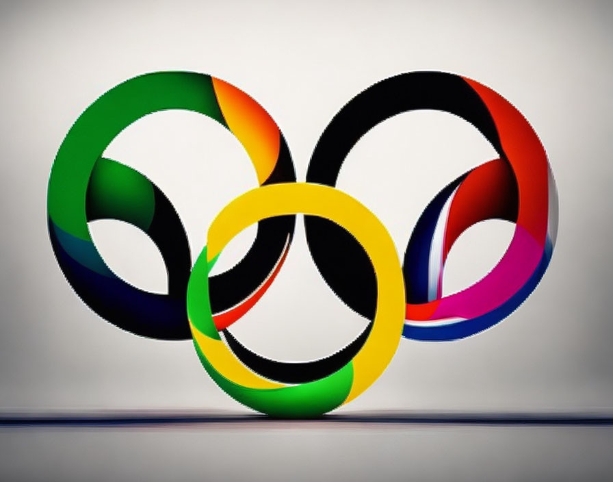 Colorful Stylized Olympic Rings on Light Background