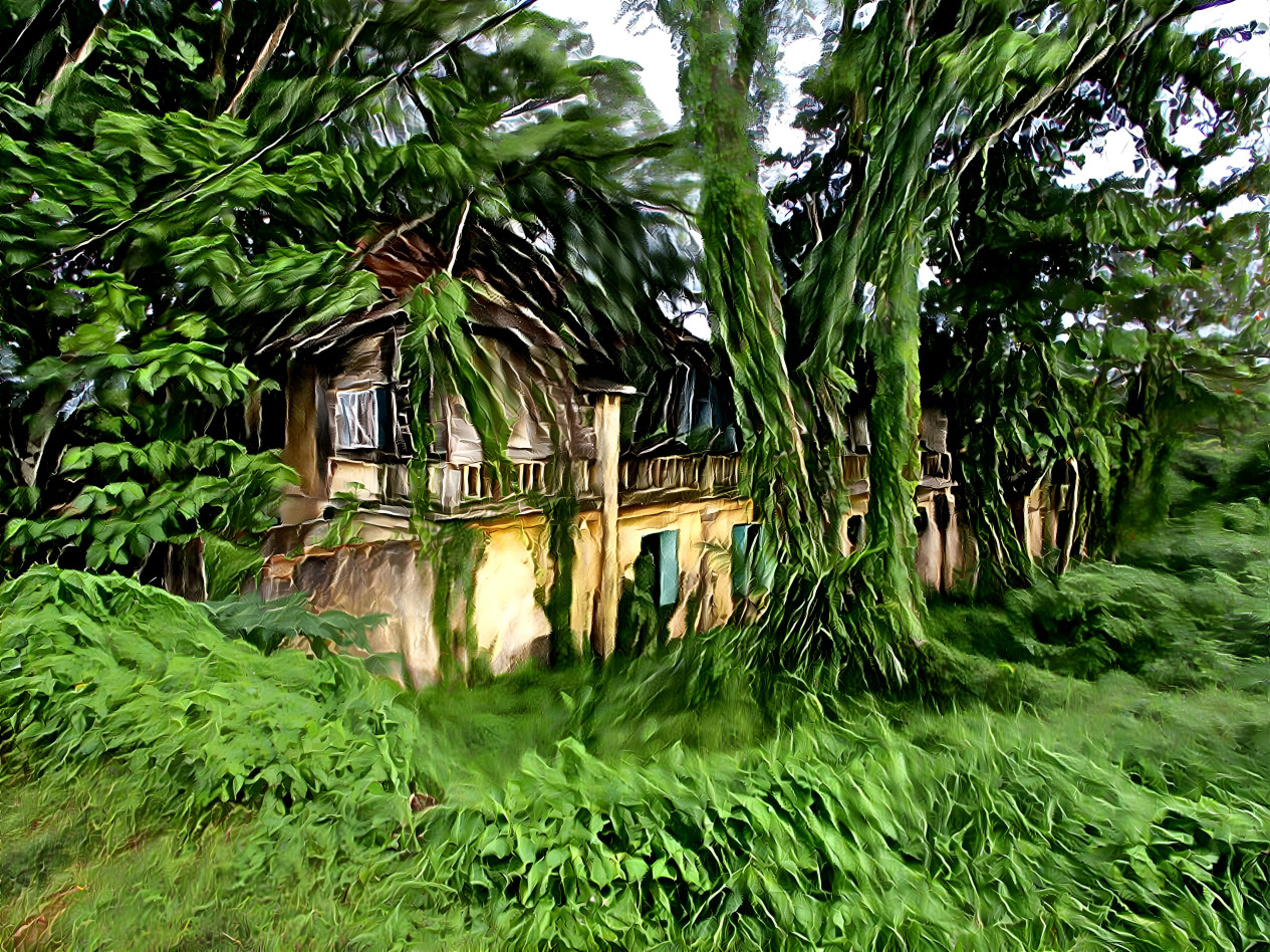 Abandoned and overgrown building in Johor Bahru