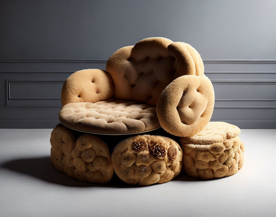 Beige Soft Cookie Furniture Set with Chocolate Chips