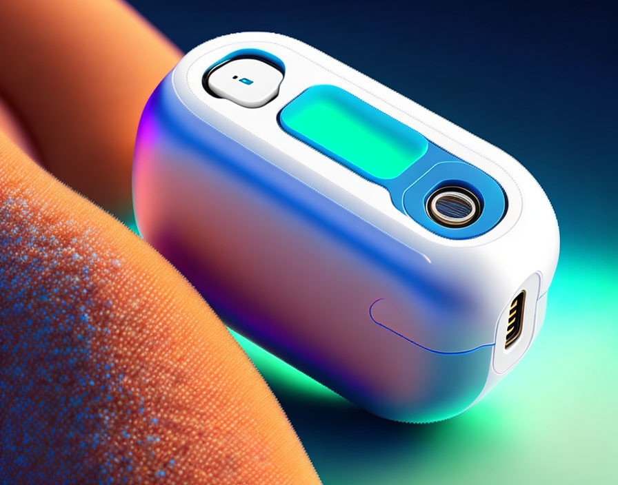 Finger Pulse Oximeter on Colorful Background