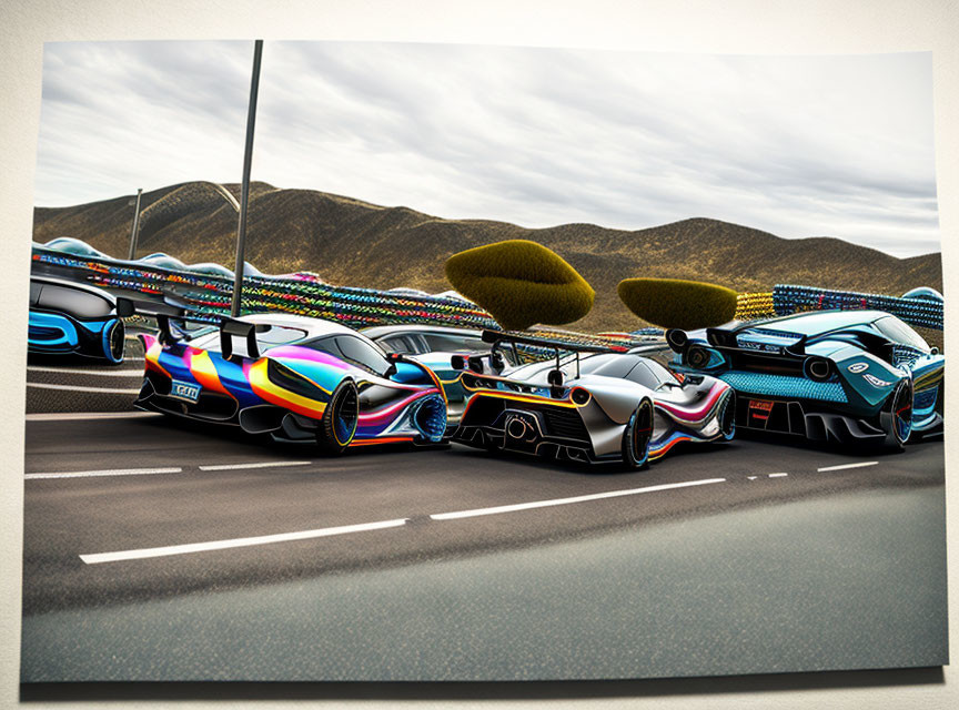 Vibrant Sports Cars with Racing Liveries on Road