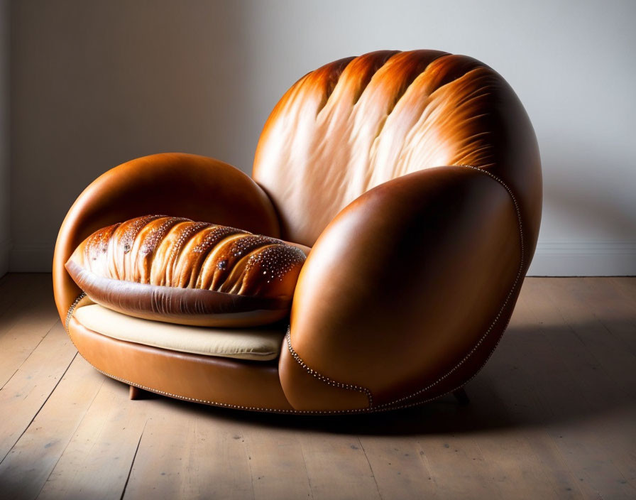 Unique Hamburger-Themed Chair Design on Neutral Background