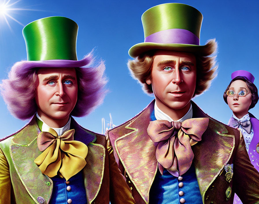 Colorful Top Hat Men and Woman in Fantasy Scene
