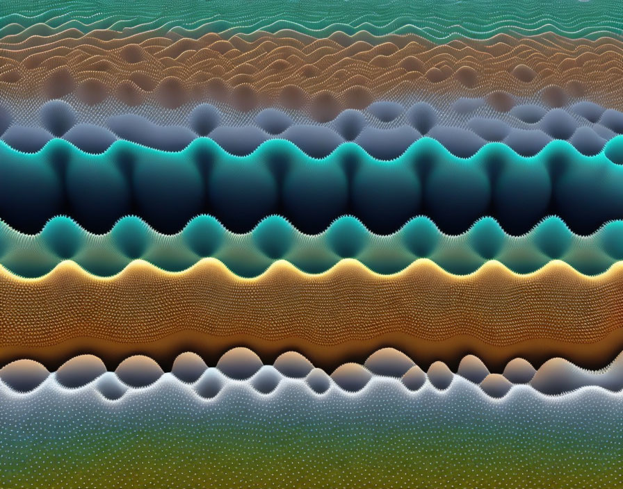 Colorful Gradient Abstract Wavy Layers in Blue, Green, Orange, and Brown