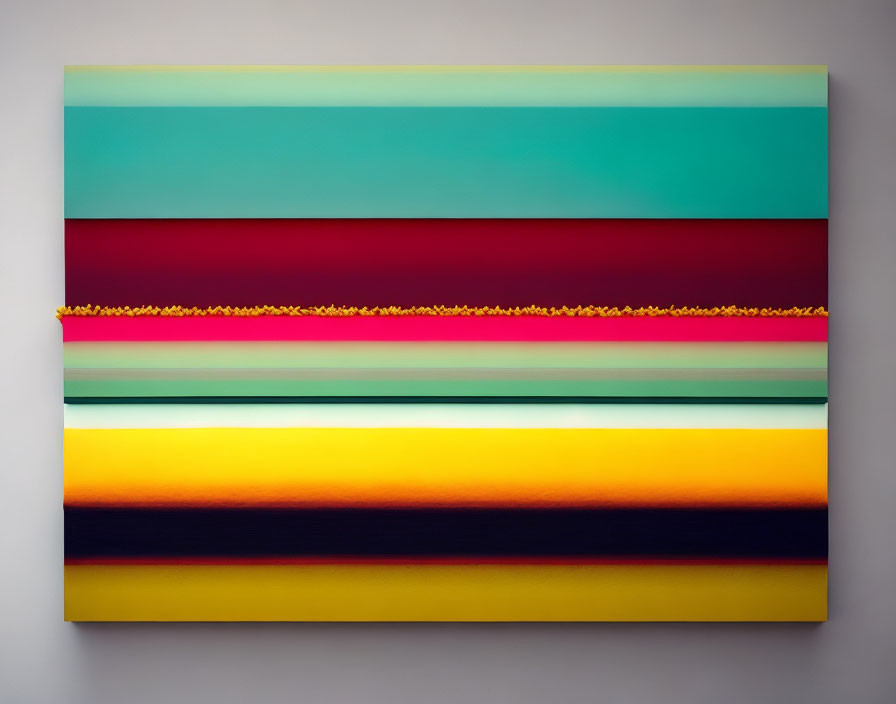 Colorful Abstract Artwork: Horizontal Stripes in Teal, Aqua, Red, Yellow & Violet