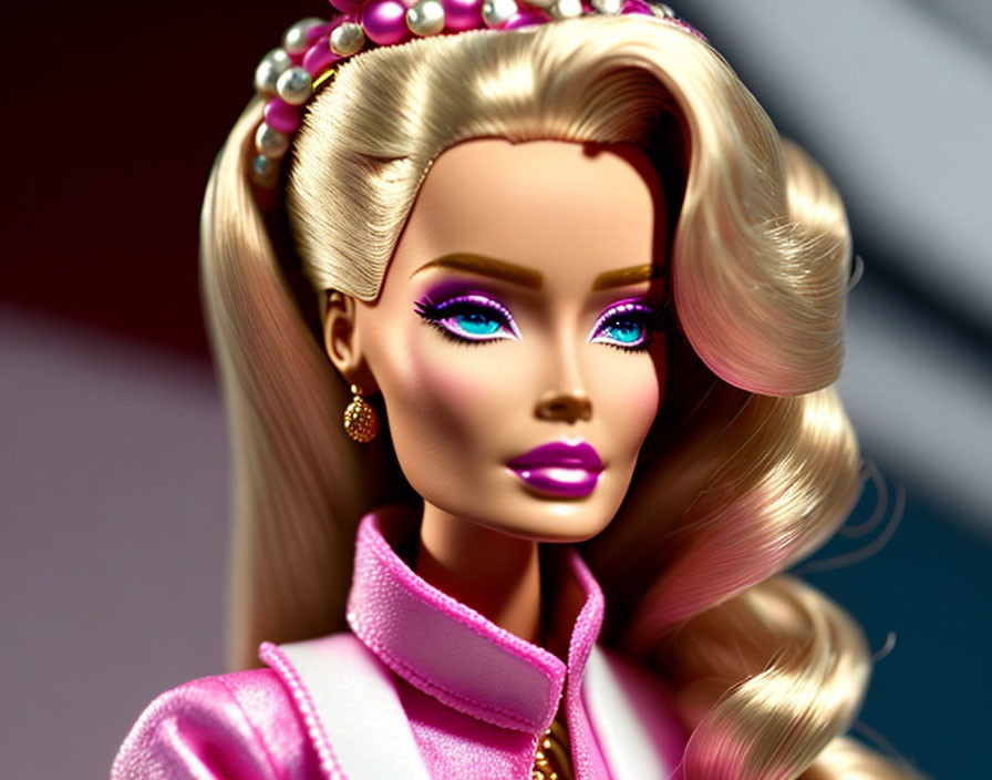 Blonde Hair Doll with Blue Eyes and Pink Outfit