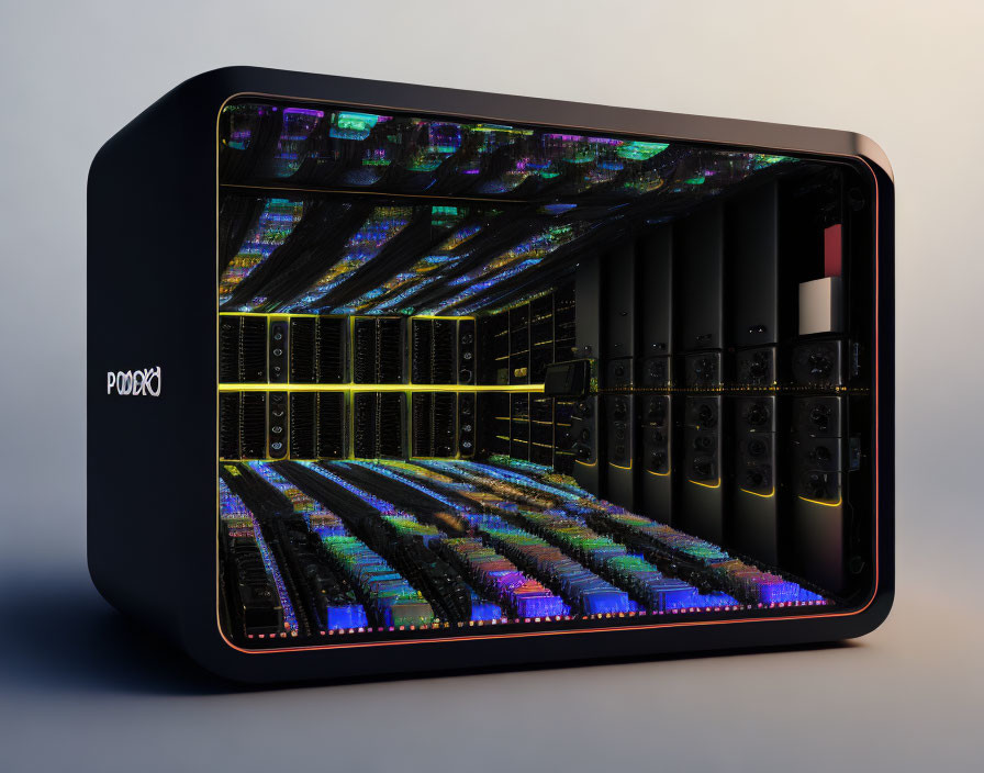 Modern Computer Server with Multiple GPUs & RGB Lighting