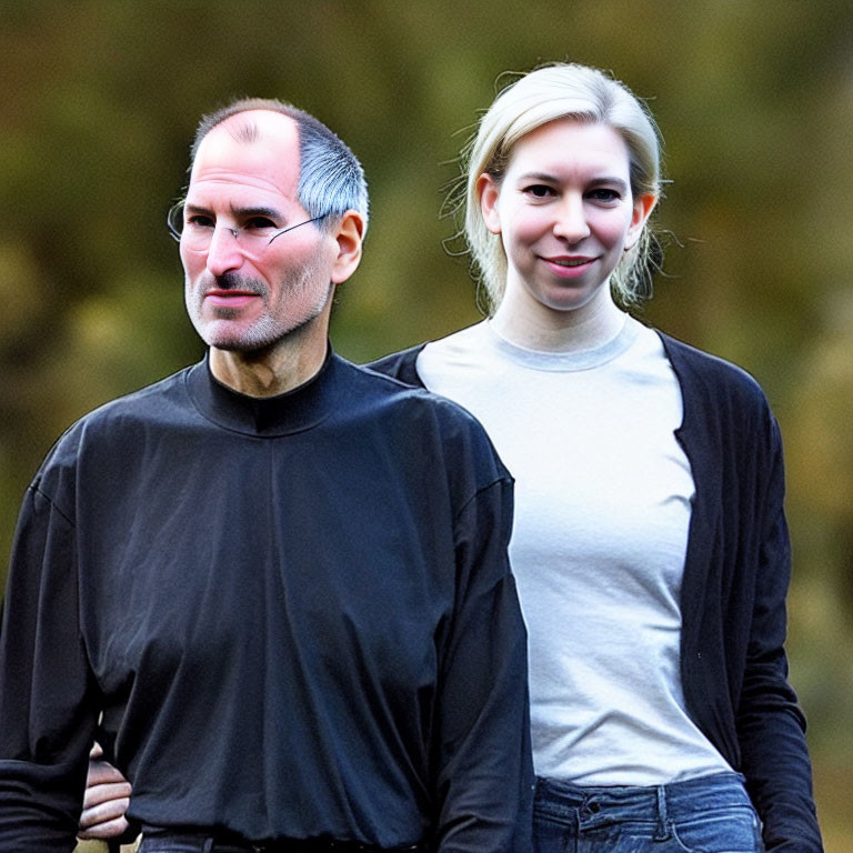 Two individuals in different outfits walking outdoors