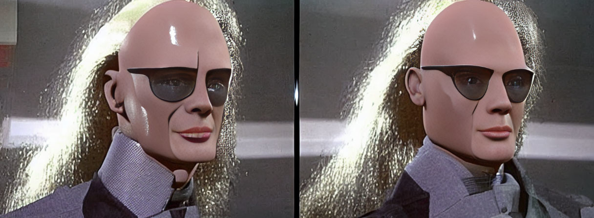 Comparison of Mannequin Head Images: Lighting & Color Variation