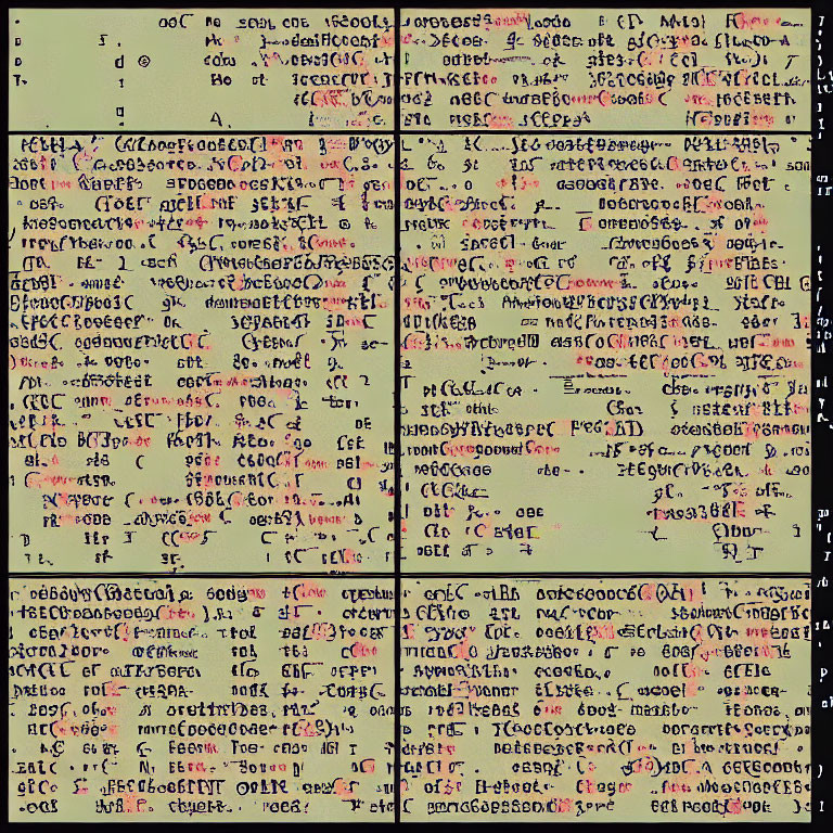 Page of dense mathematical notations and equations with handwritten red ink notes