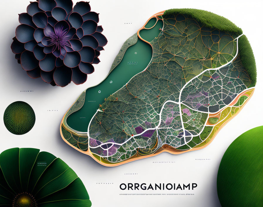 Detailed cross-section of leaf with cellular structures and chloroplasts | ORRGANIO|AMP