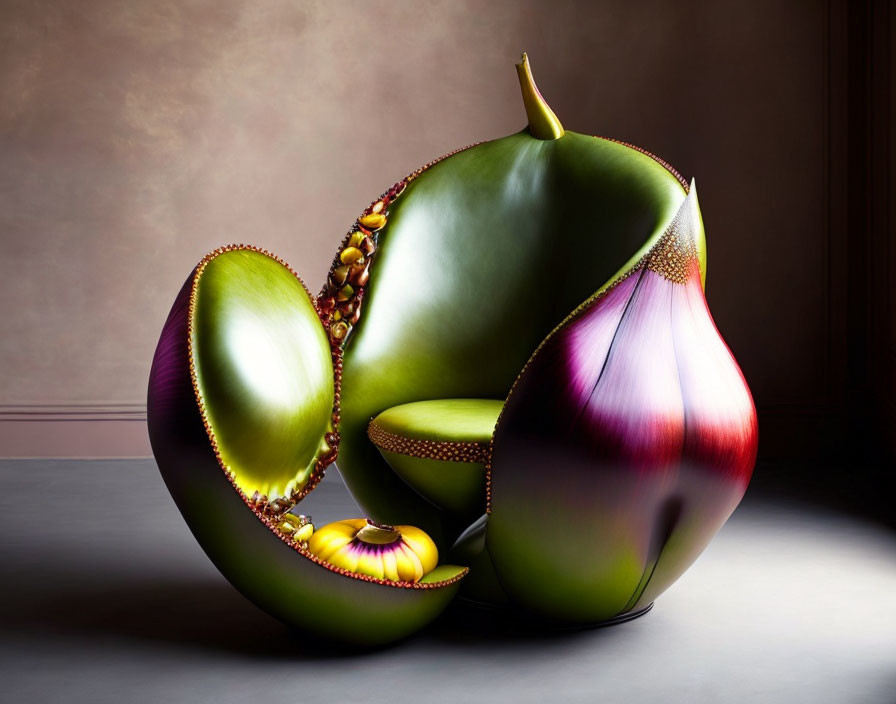 Colorful Pear-Shaped Chair with Plush Seating