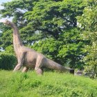 Realistic Brachiosaurus in Green Forest Scene