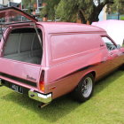 Vintage Pink Pontiac Streamliner Station Wagon at Classic Car Show