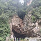 Stone Bridge Crossing Natural Cavern in Rocky Cliffs