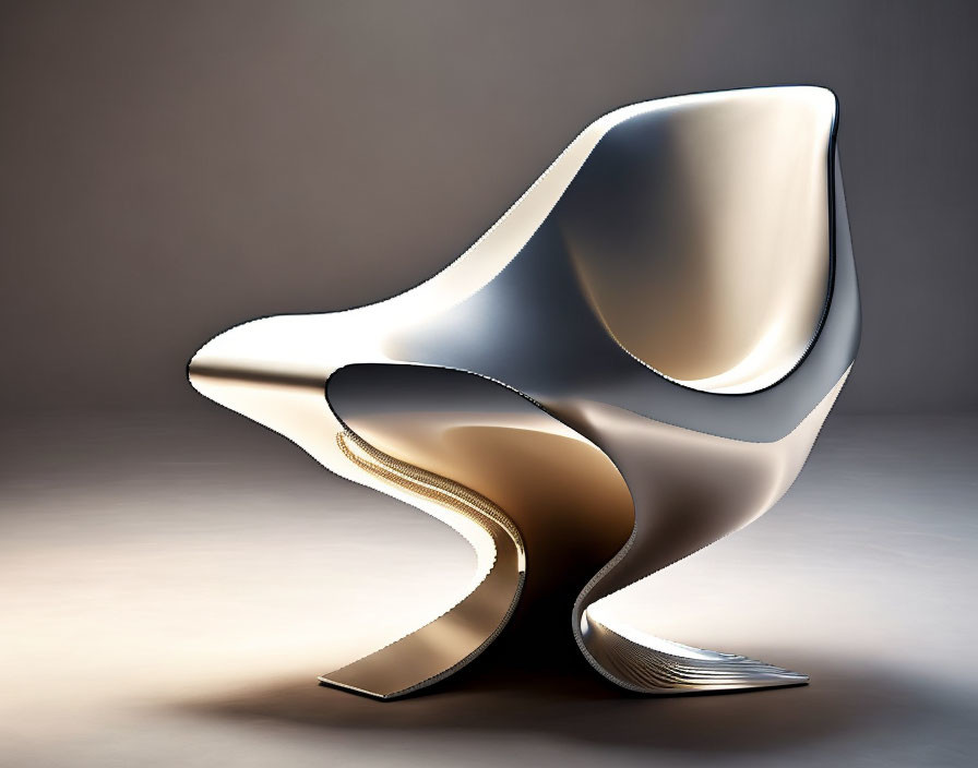 Glossy Modern Sculptural Chair with Organic Design