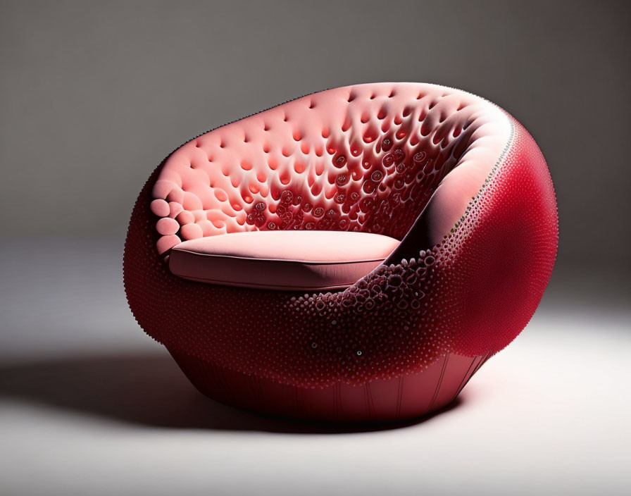 Modern Red Chair with Unique Organic Bubble Design