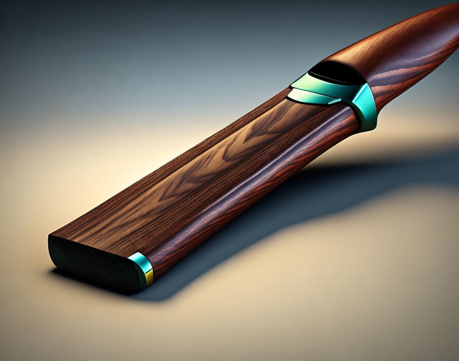 Digital illustration of ornate wooden cricket bat with modern grip