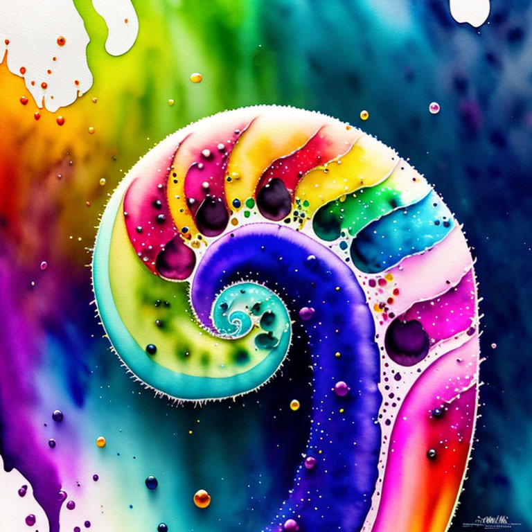 Colorful Swirl Pattern Artwork with Dotted Textures