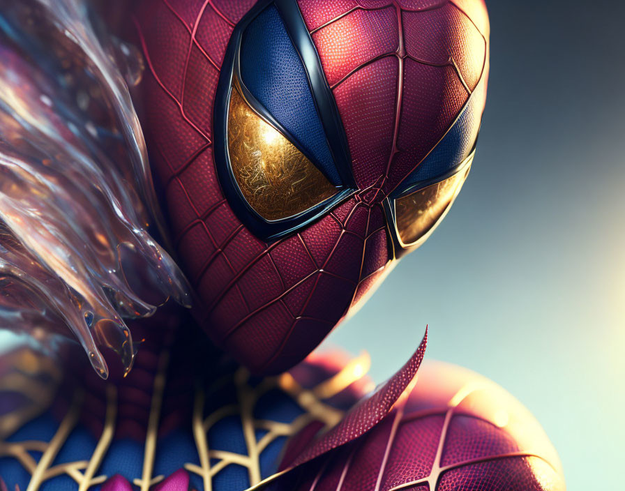 Detailed Spider-Man Figure with Dynamic Swirling Effect