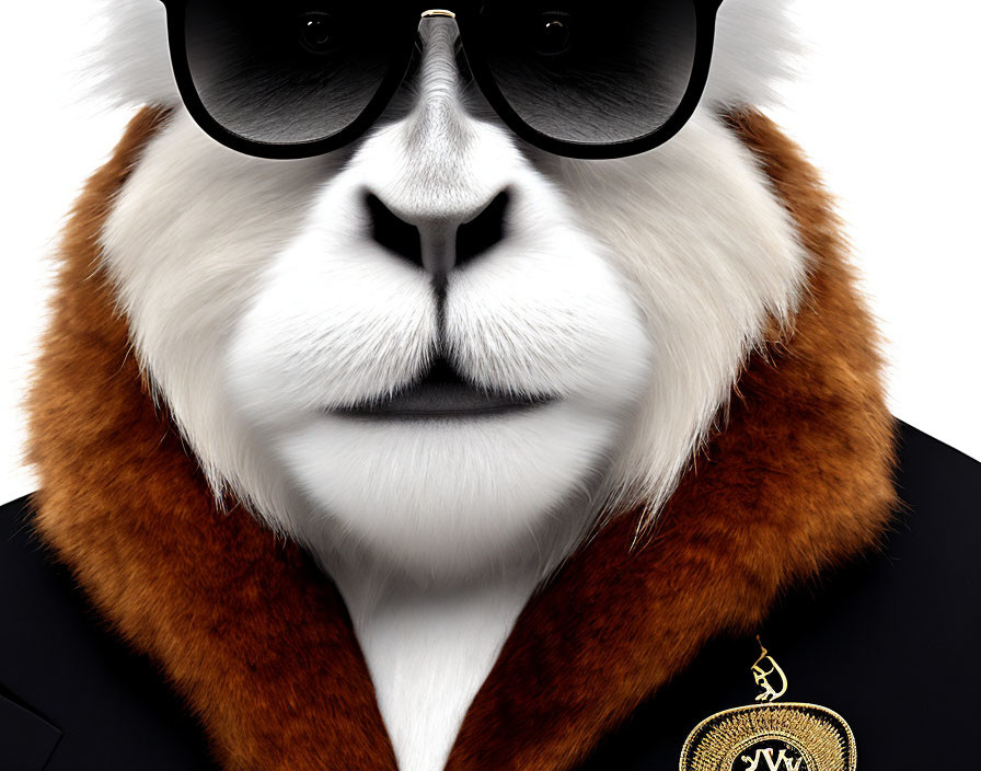 Monkey with Human-Like Features in Sunglasses and Jacket