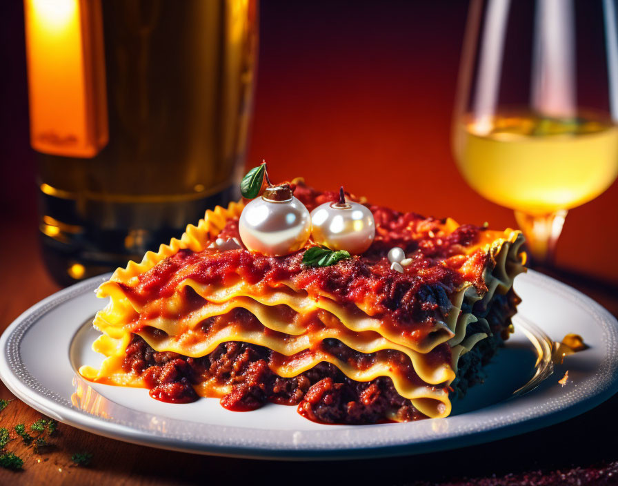 Layered Lasagna with Basil and White Wine Pairing