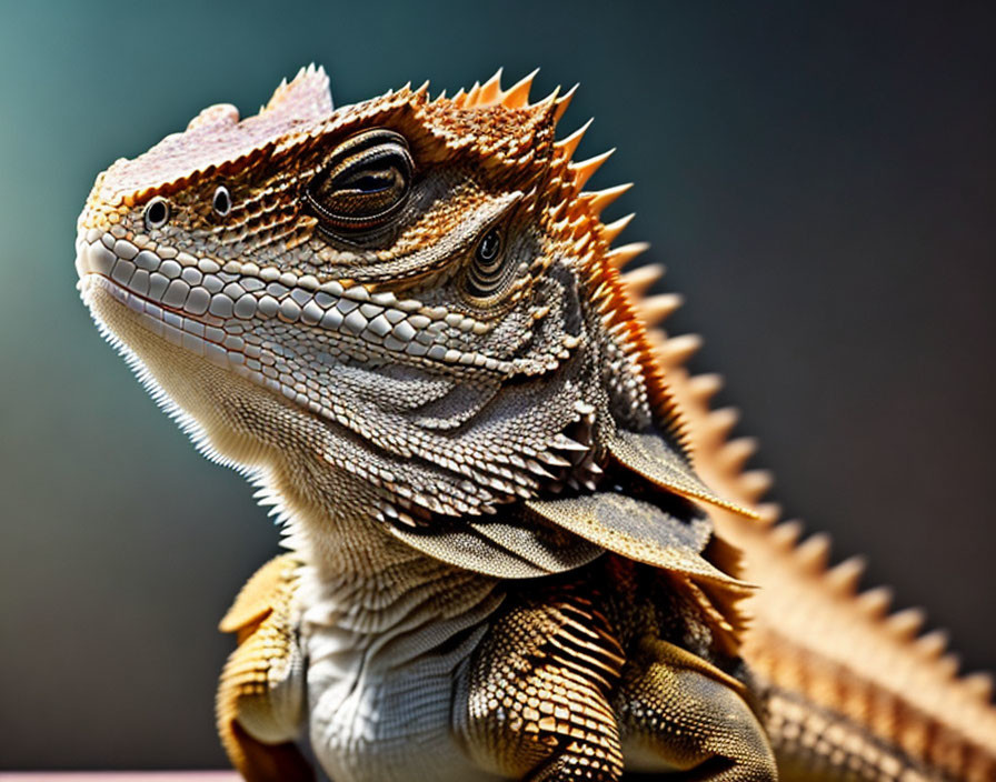 Detailed Bearded Dragon Scales and Spikes Close-Up