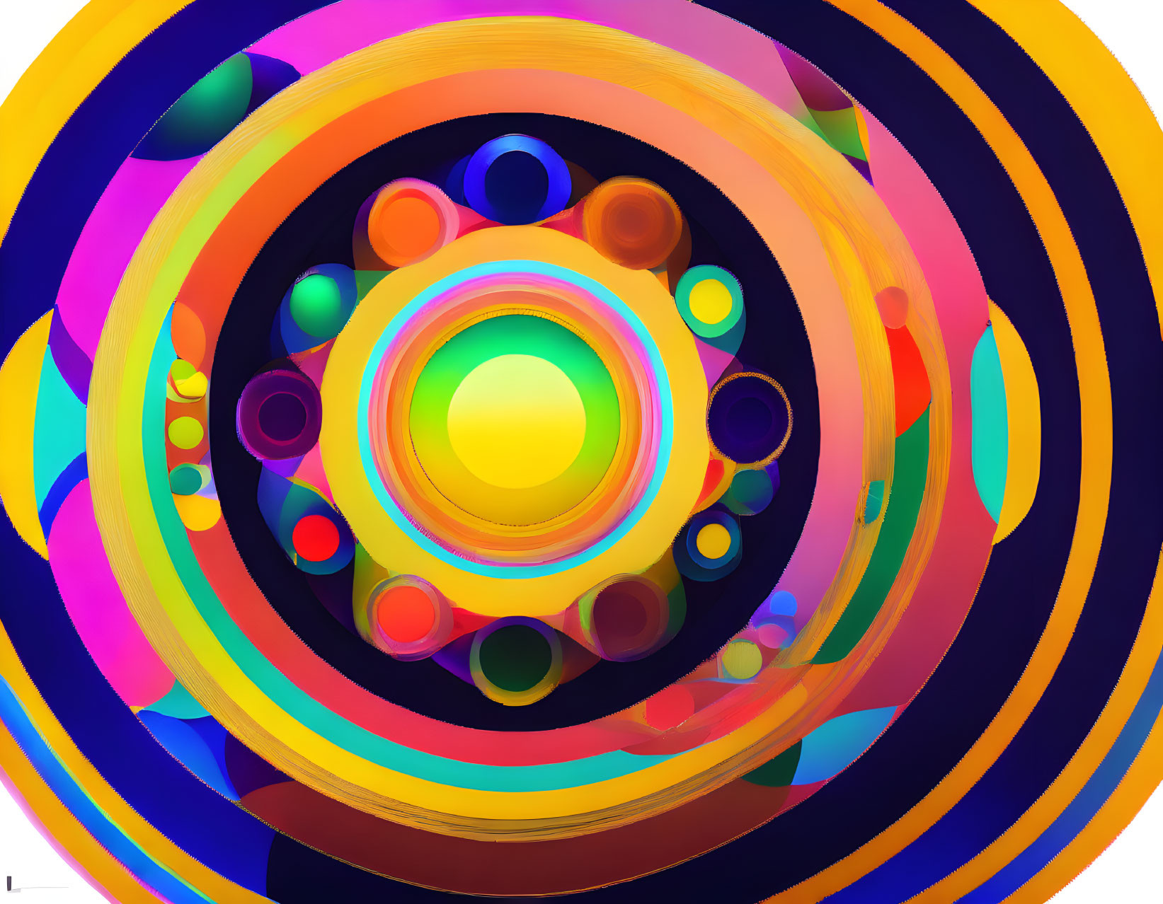 Colorful Abstract Art: Mesmerizing Concentric Circles and Patterns