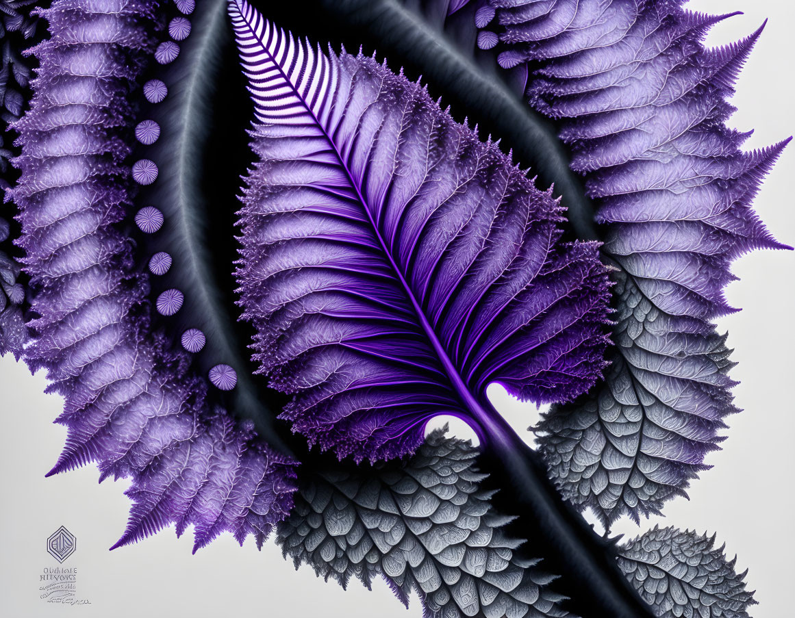 Macro Photograph: Overlapping Purple Leaves with Delicate Vein Patterns