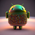 Colorful Stylized Android Mascot on Gradient Background