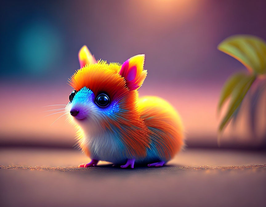 Colorful Illustration of Fluffy Fantastical Creature