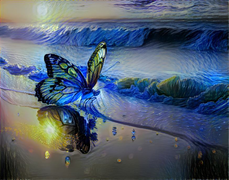 Prompt: beautiful butterfly of bright luminous col