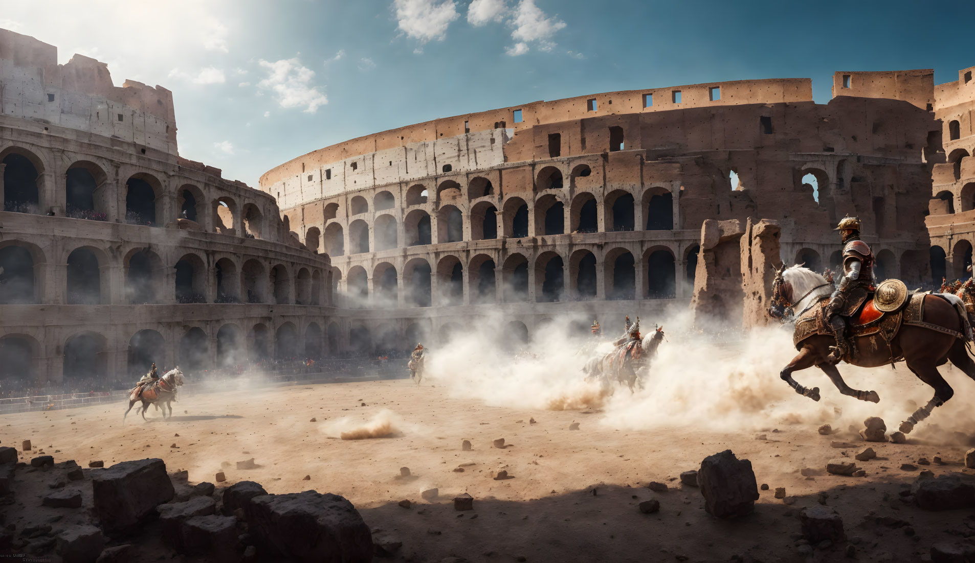 Ancient Roman Colosseum Gladiator Horseback Combat