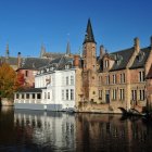 Panoramic Renaissance European Seaport with Ships & Vibrant Rooftops