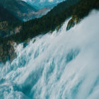 Lush Green Peaks in Misty Mountain Landscape