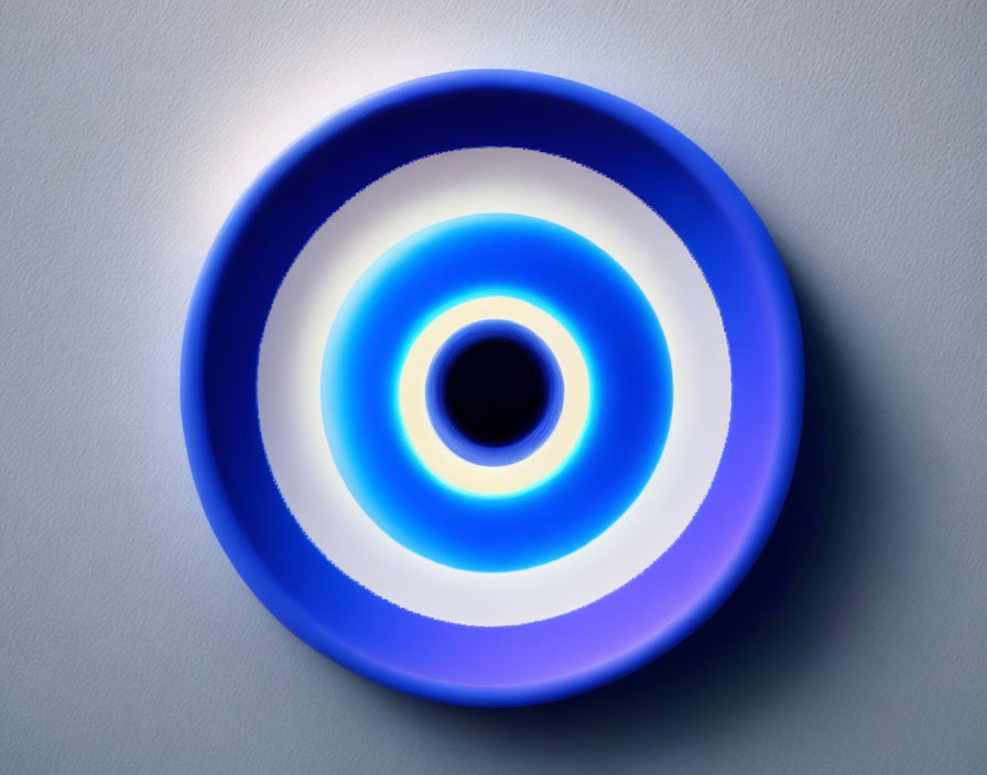 Blue Concentric Circles Creating Depth on Gray Background