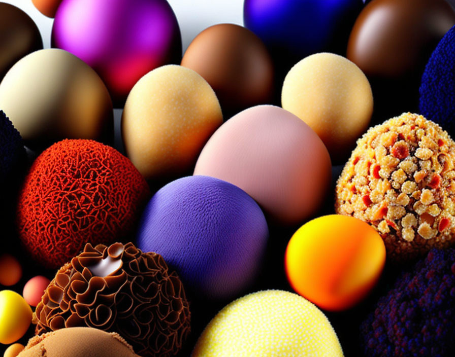 Colorful Textured Spheres Arranged in Striking Pattern