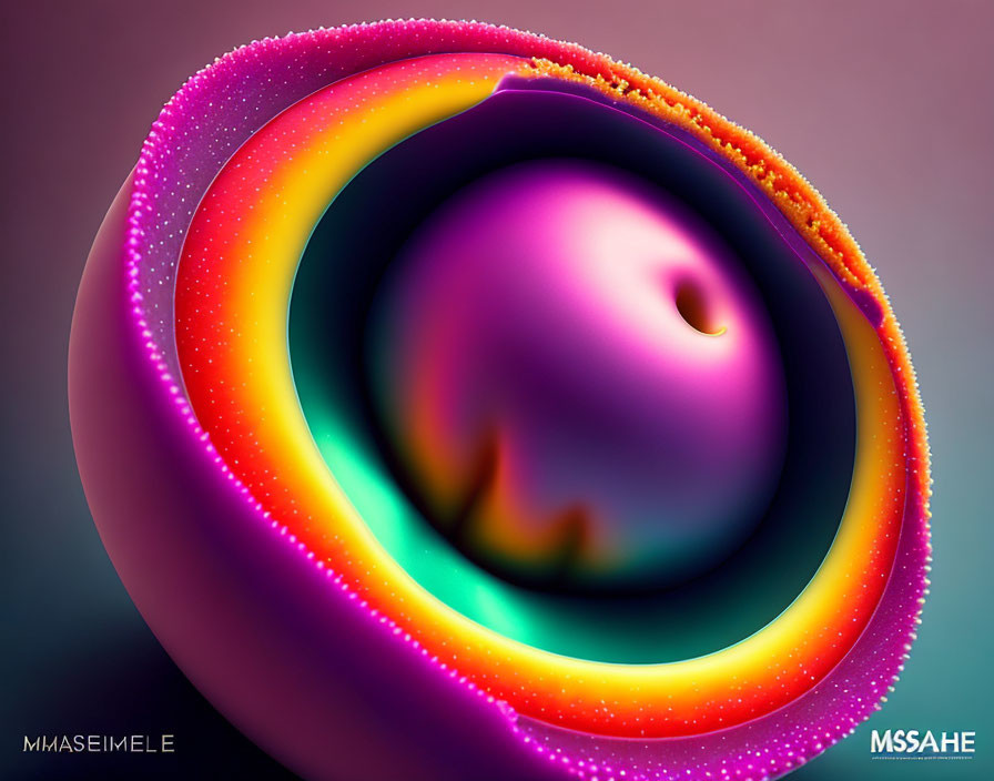 Colorful Swirling Vortex Digital Art with Glossy Texture