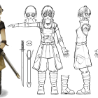 Detailed Fantasy Armor Design Concept Art of Female Character