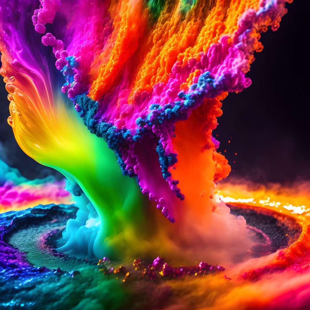 Colorful Ink Explosion Creates Psychedelic Swirls