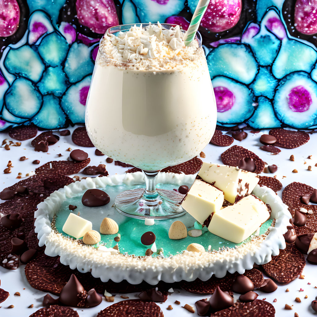 Creamy Milkshake with White Chocolate Shavings and Assorted Chocolates