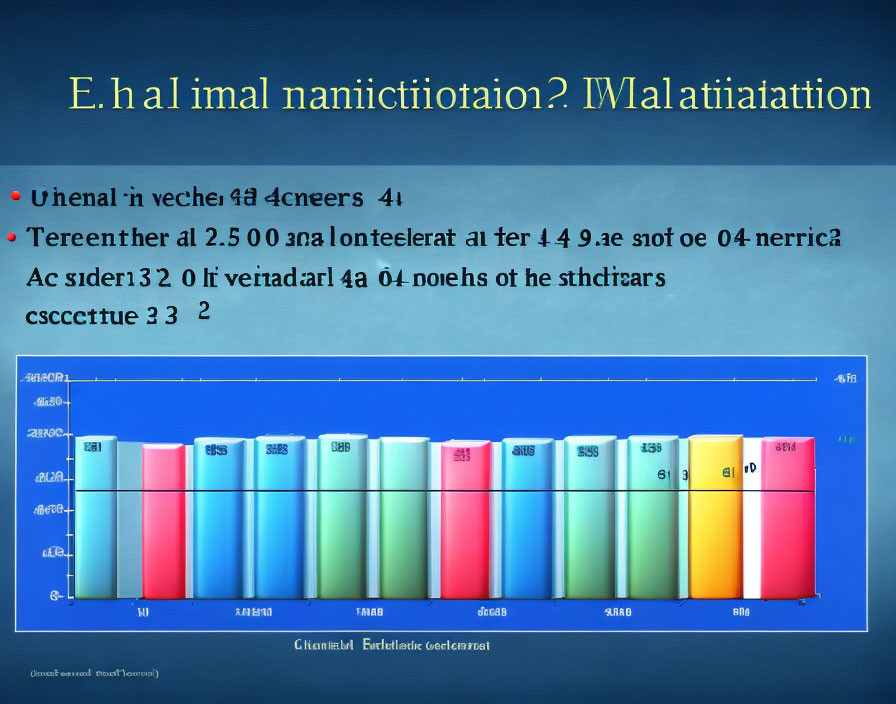 Blurred colorful bar chart on blue background with bullet points